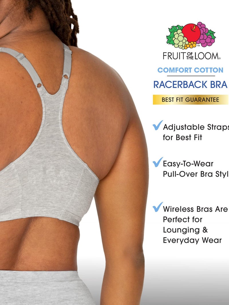 Fruit of the Loom Women's Adjustable Shirred Front Racerback Bra - Image 2